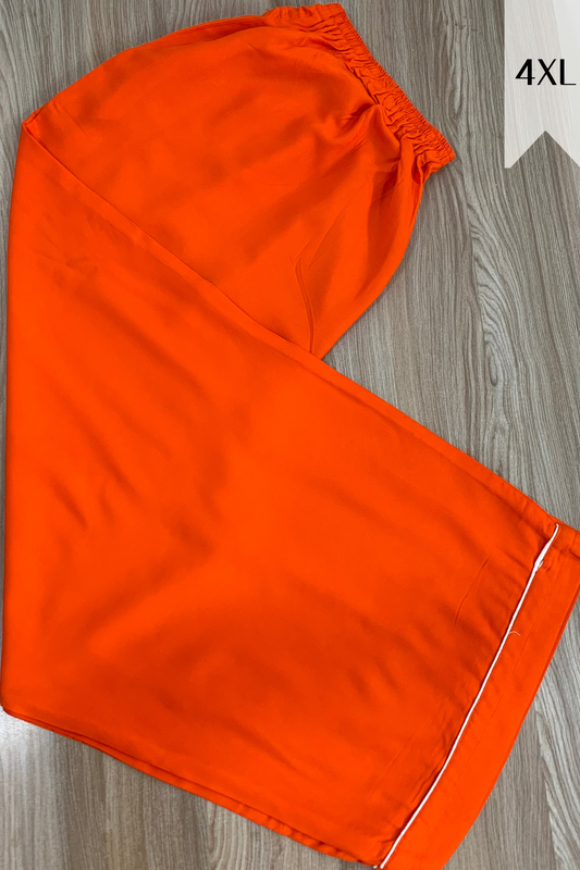 Orange Detailed Hemline Rayon Palazzo