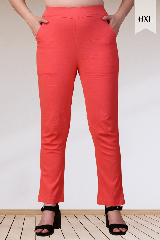 Rose Pink Lycra Slub Pants