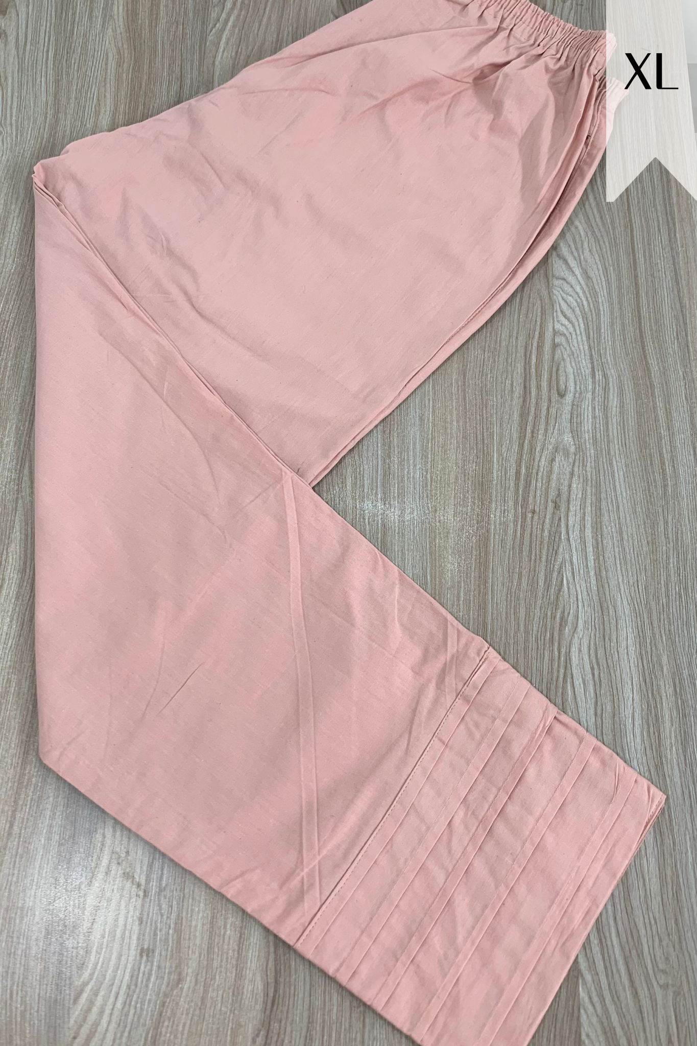 Baby Pink Pintucked Cotton Palazzo