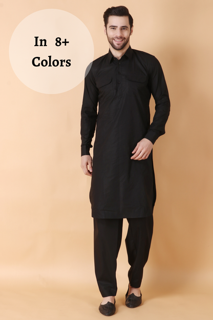 Midnight Charm Pathani Kurta