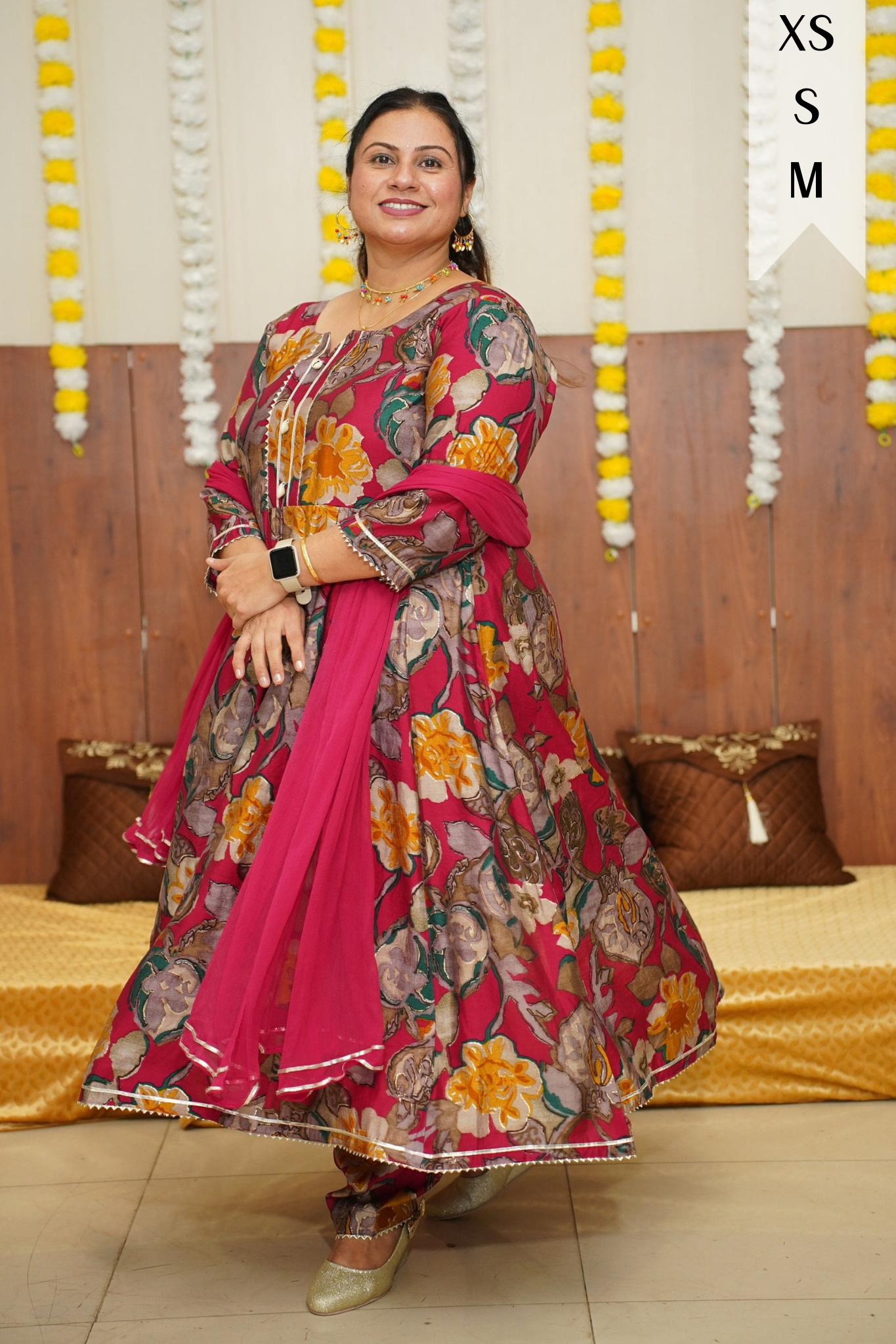 Festive Fuchsia Anarkali Suit Set