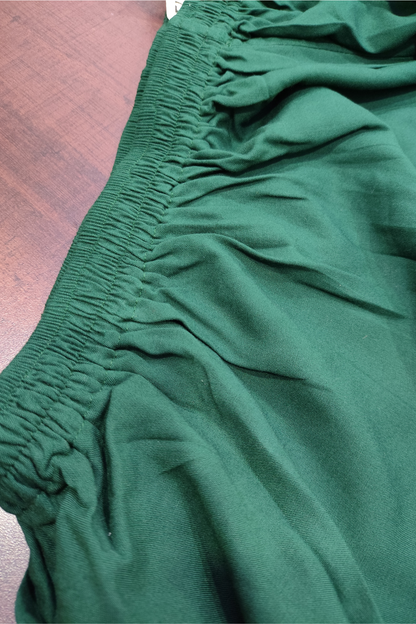 Bottle Green Detailed Rayon Palazzo