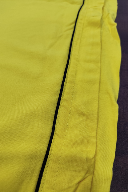 Detailed Hemline Yellow Rayon Palazzp