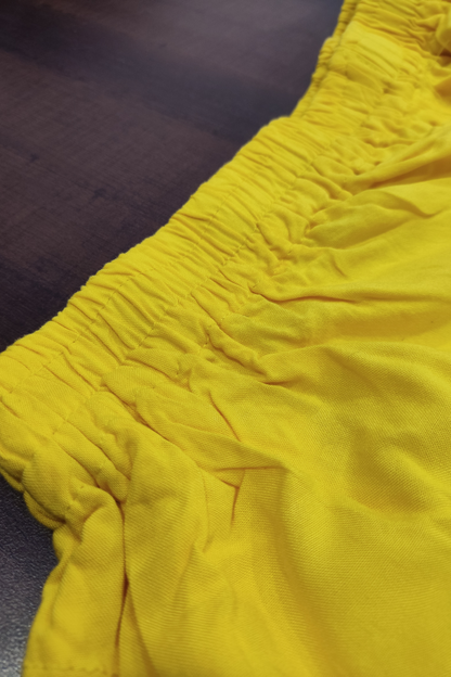 Detailed Hemline Yellow Rayon Palazzp