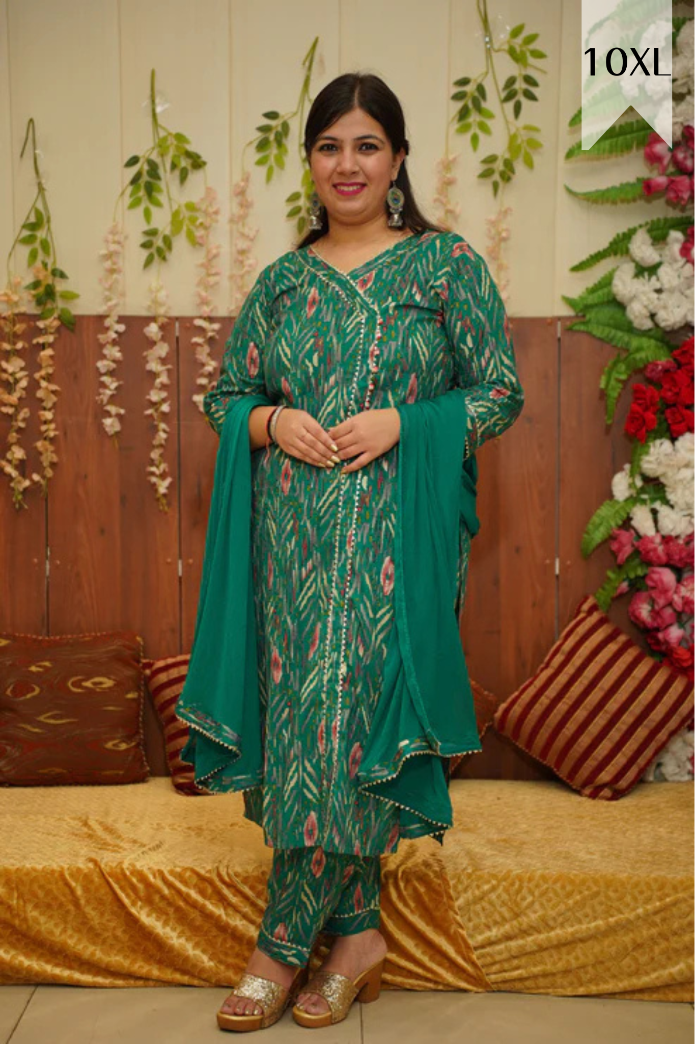 Emerald Green Angrakha Set