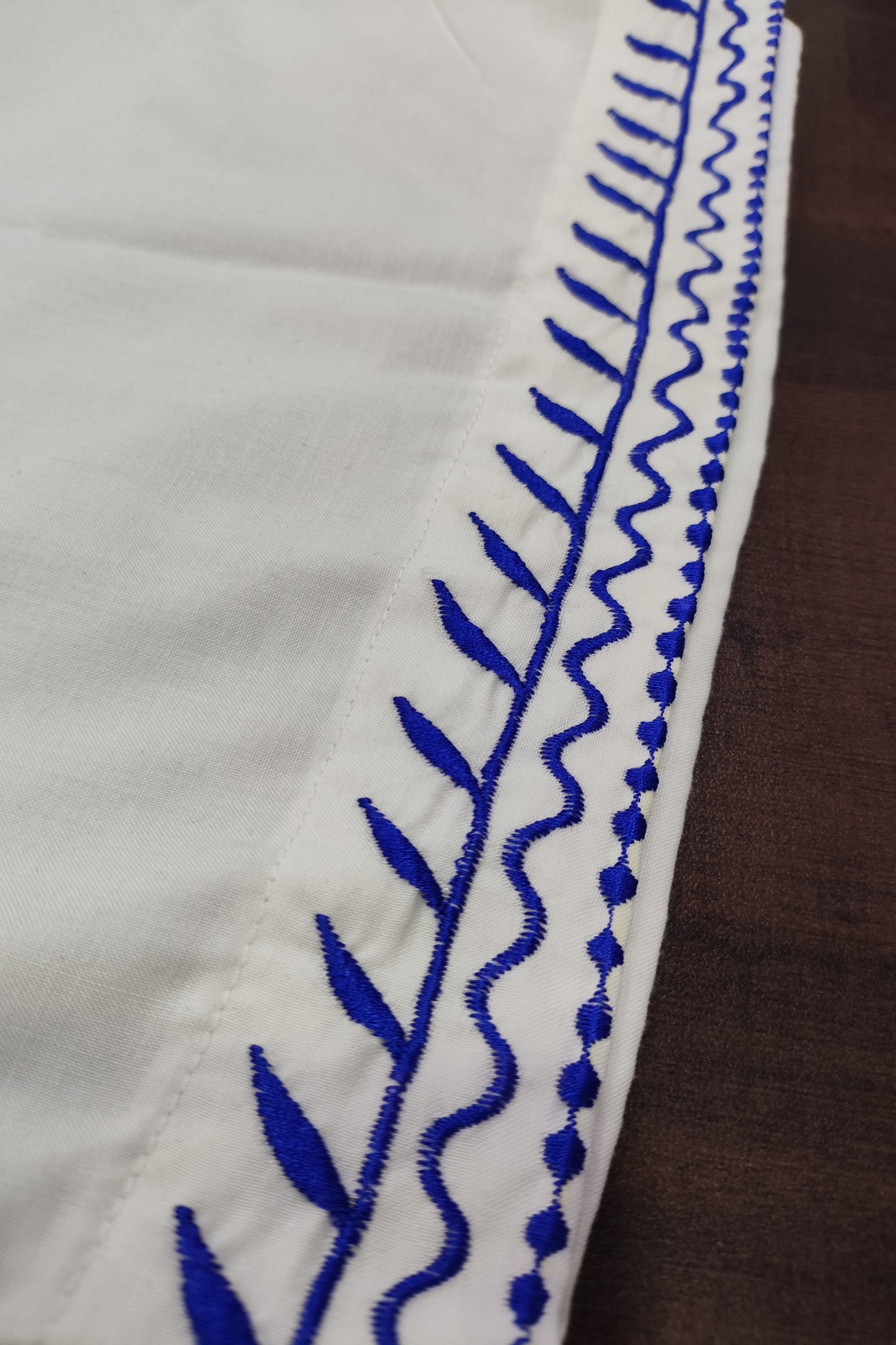 White Embroidered Cotton Palazzo