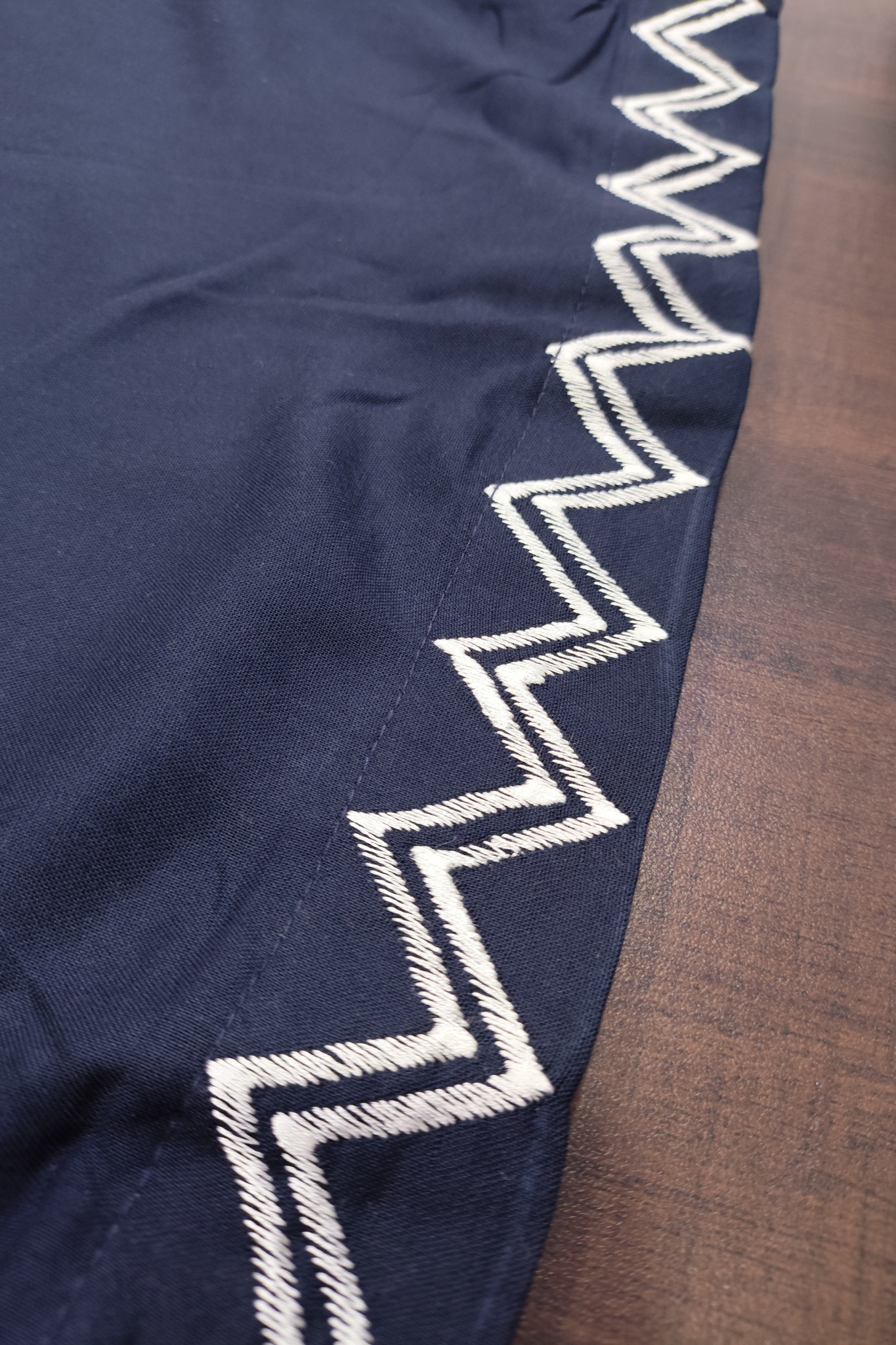 Navy Blue  Embroidered Rayon Palazzo