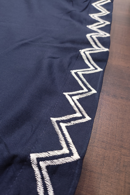 Navy Blue  Embroidered Rayon Palazzo