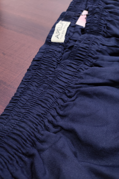 Navy Blue  Embroidered Rayon Palazzo