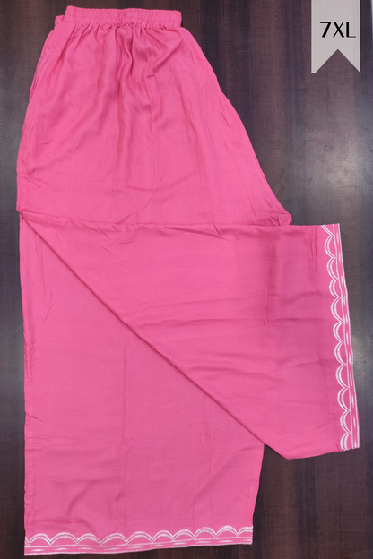 Detailed Pink Rayon Palazzo