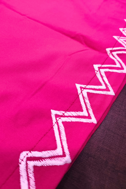 Magenta Embroidered Rayon Palazzo