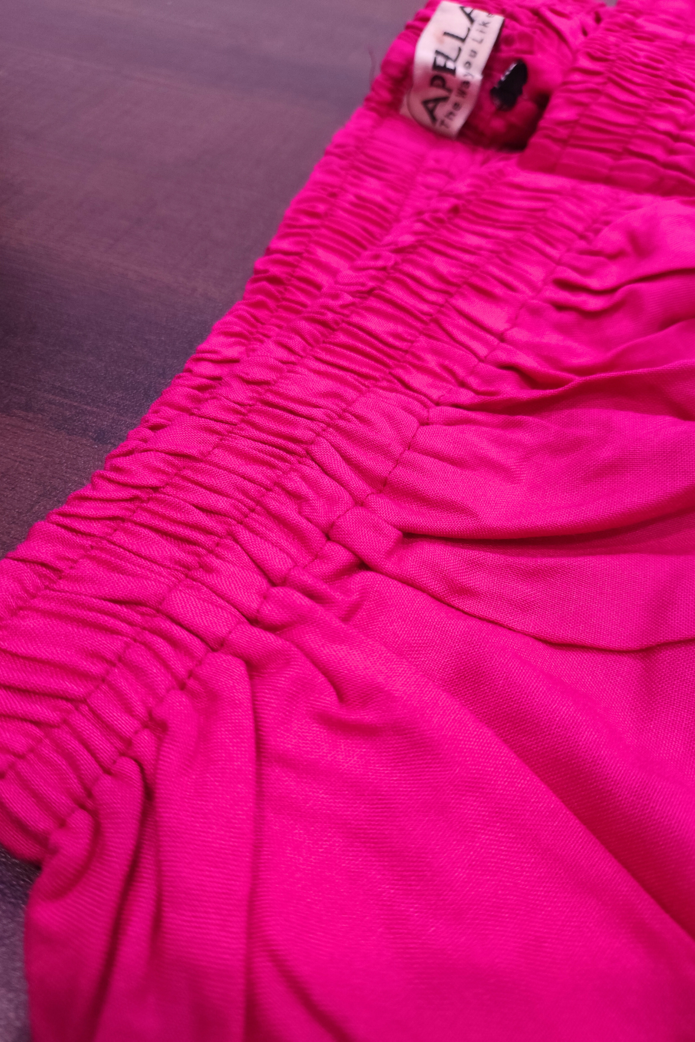 Magenta Embroidered Rayon Palazzo