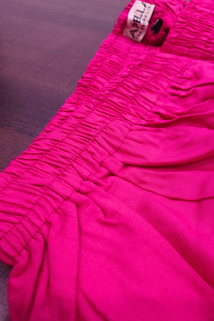 Magenta Embroidered Rayon Palazzo