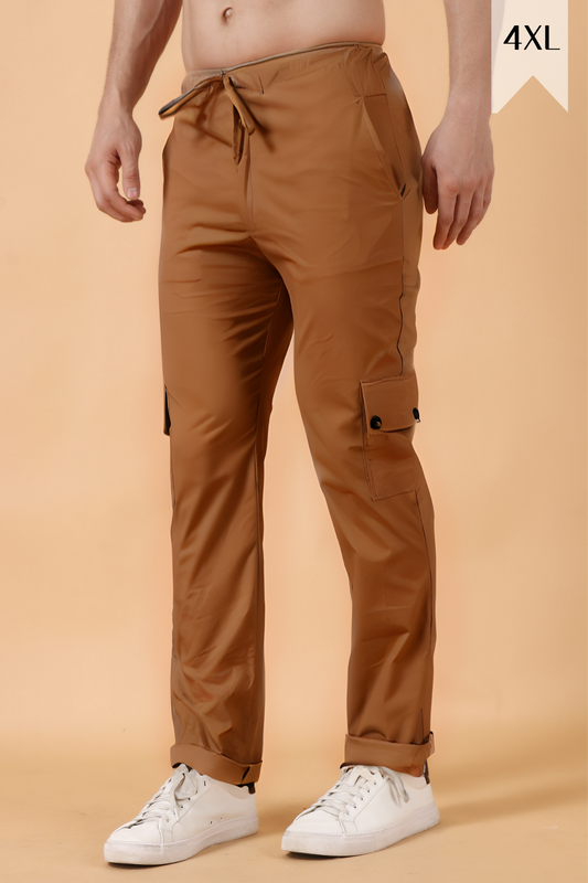 Rust Cotton Cargo Pants