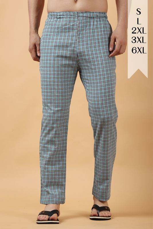Sterling Blue Checked Cotton Pajama