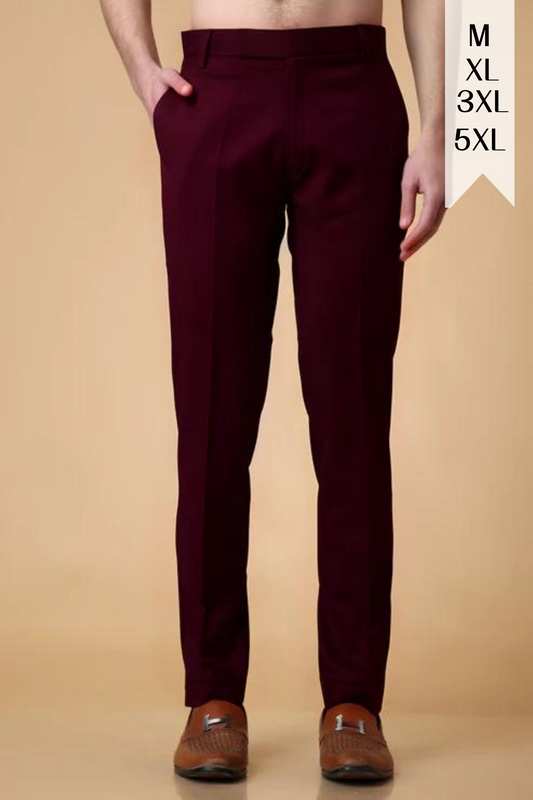 Windsor Wine Solid Stretch Trousers