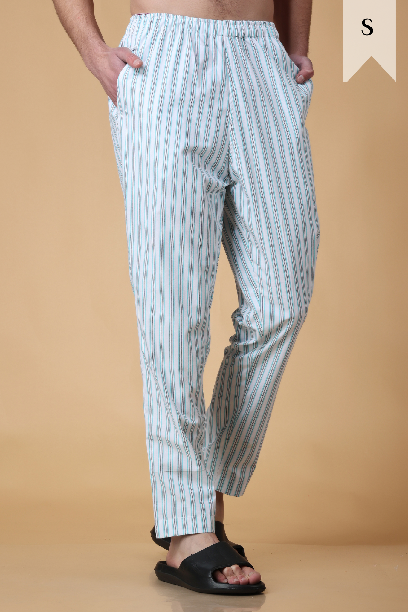 Sky Blue Striped Cotton Pajama