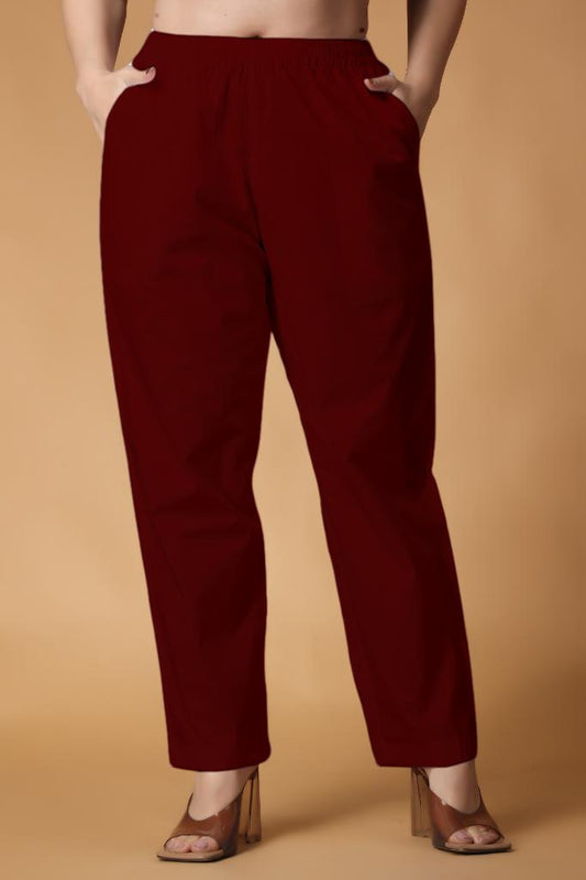 Maroon Cotton Kurti Pant