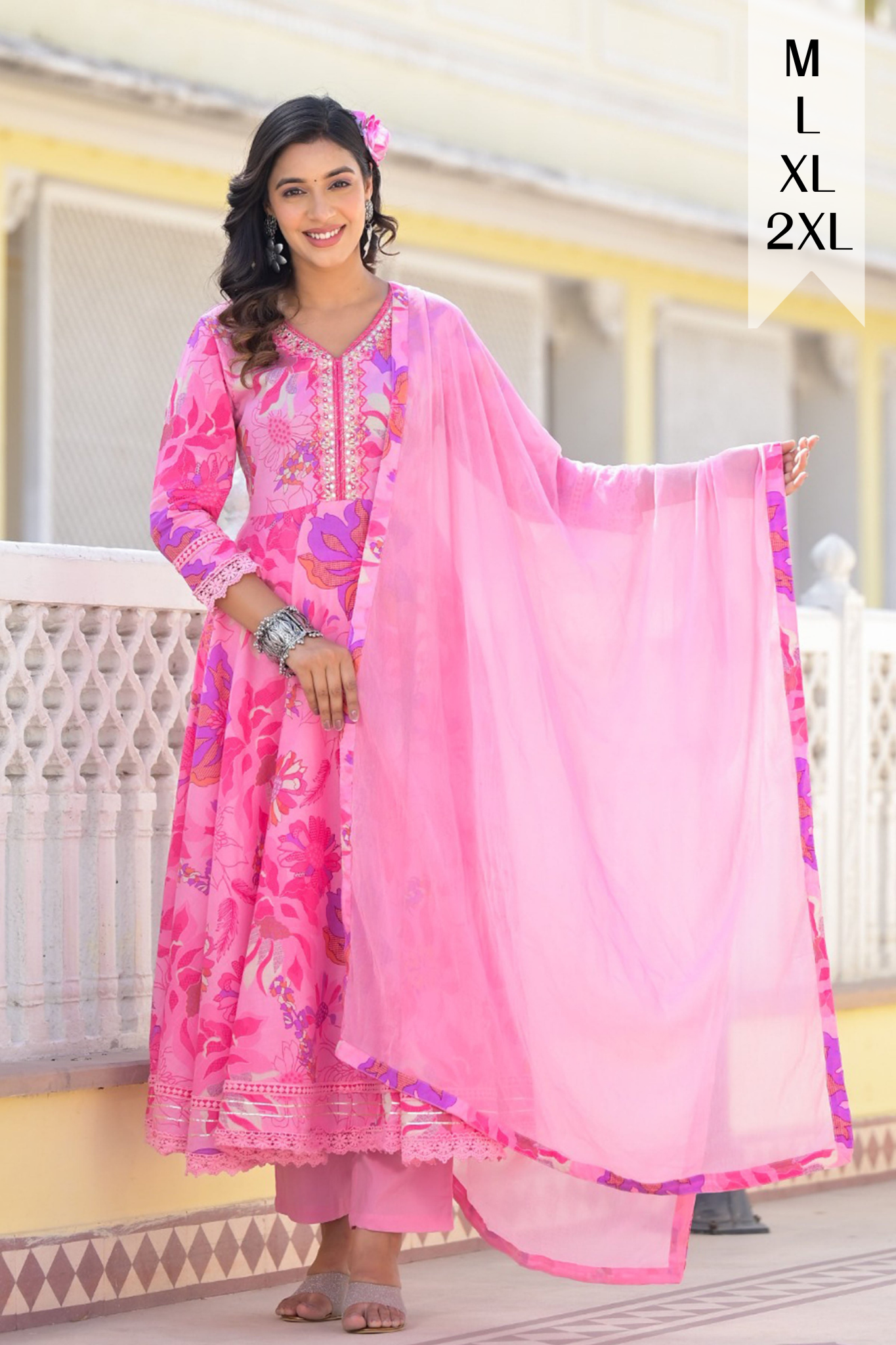 Pink Bliss Anarkali Suit Set