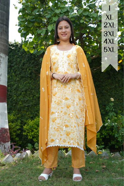 Sunny Yellow Cotton Suit Set