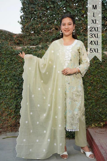 Pista Floral Mul Cotton Suit Set