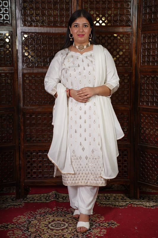 Aabha Jacquard Woven Silk Suit