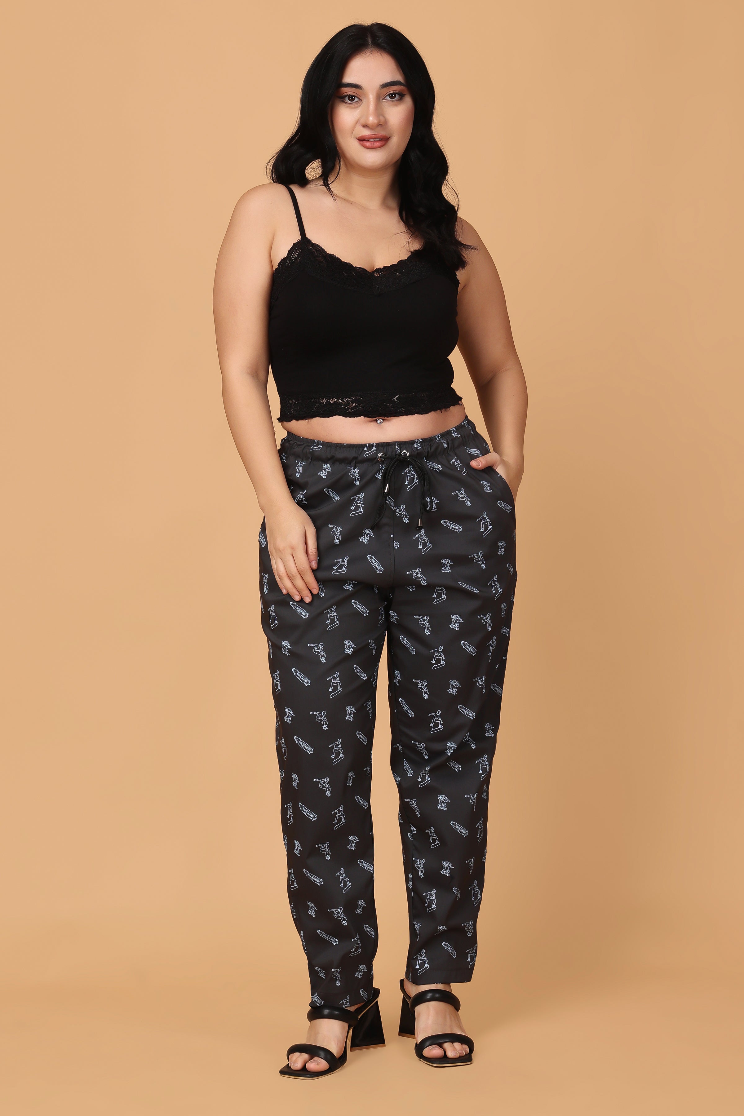 Plus Size Black Pull On Ribbed Bootcut Trousers | Yours Clothing