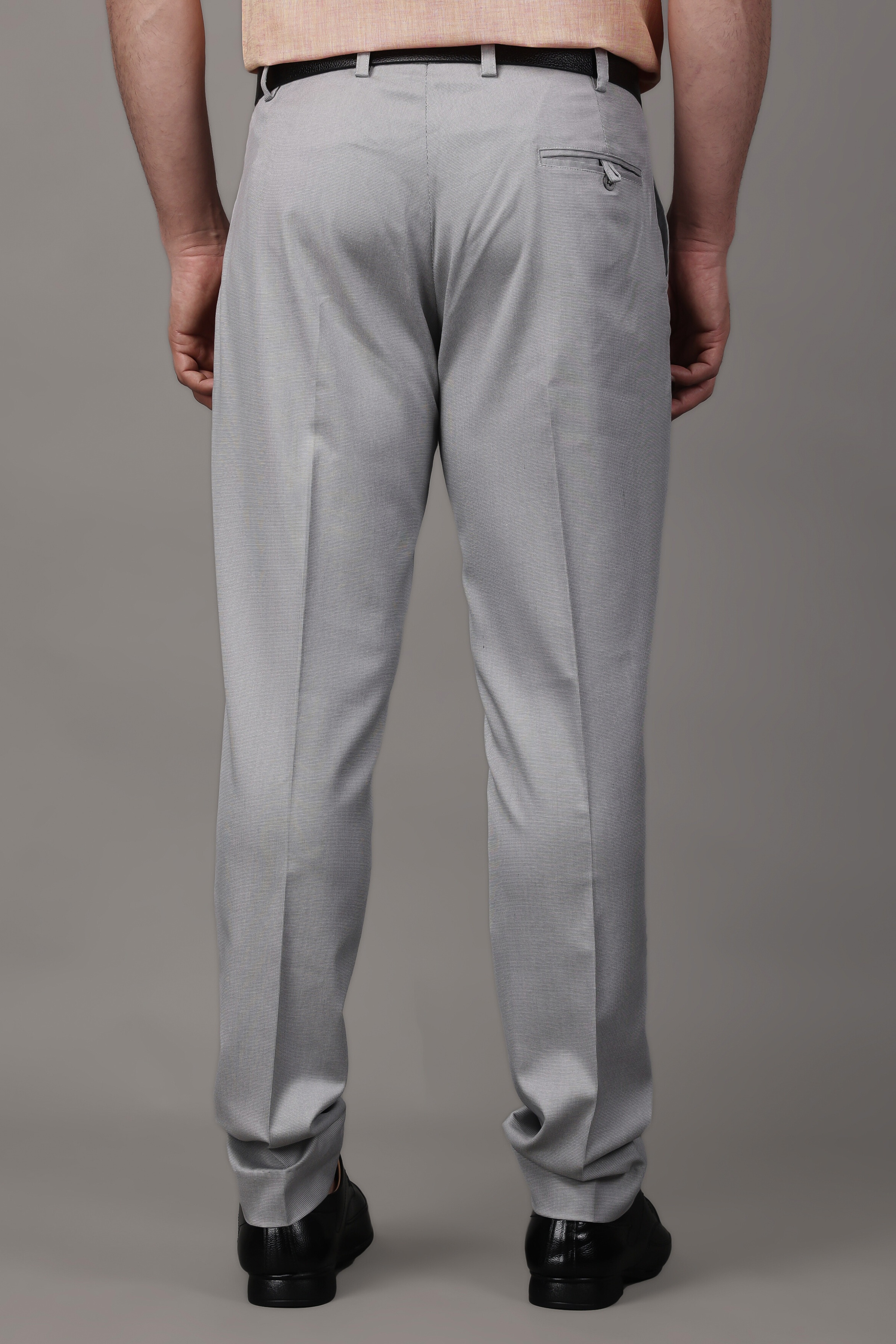 Buy online Grey Solid Flat Front Formal Trouser from Bottom Wear for Men by  Hangup for ₹999 at 38% off | 2024 Limeroad.com