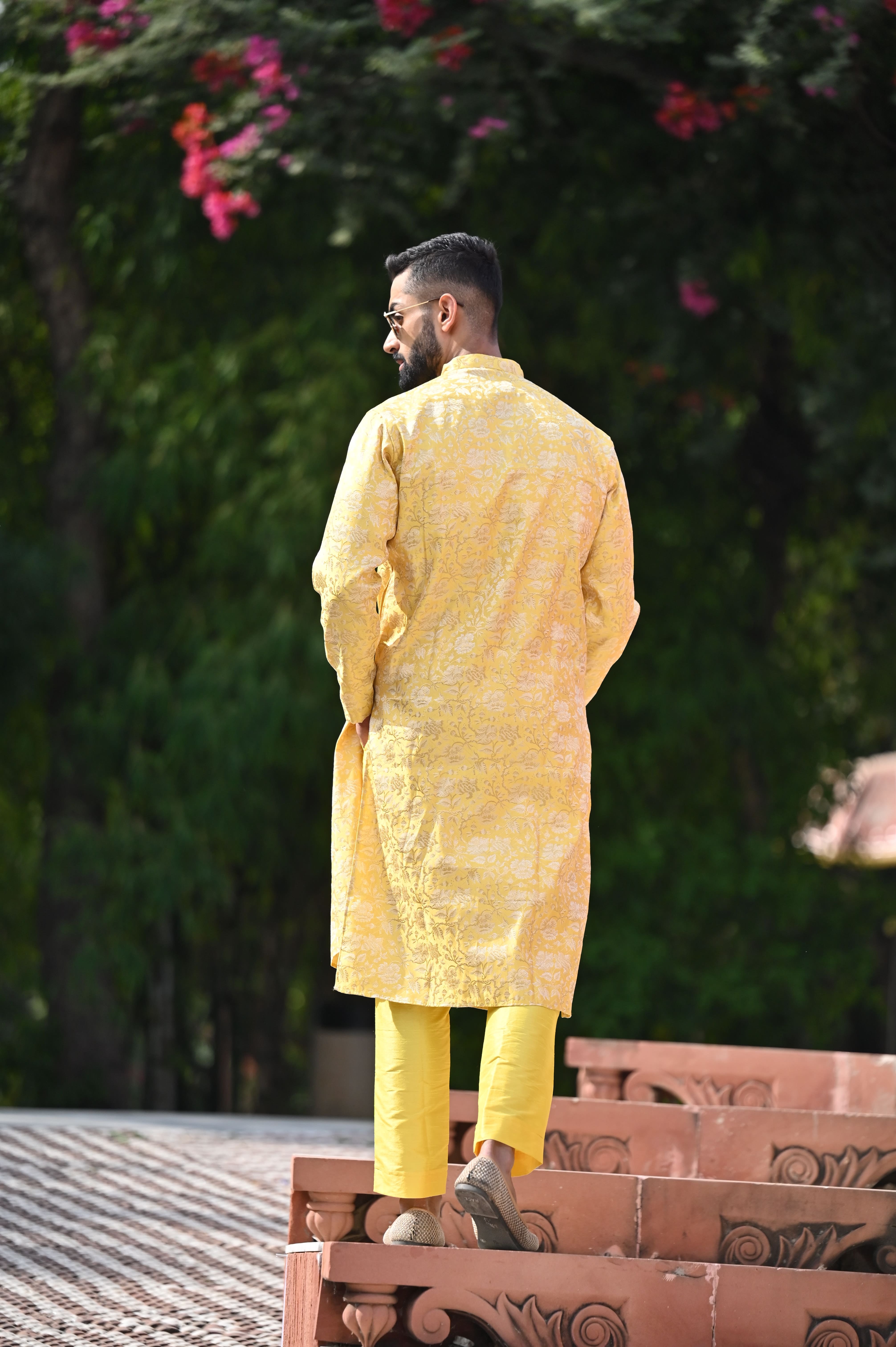 Yellow pajama kurta hotsell