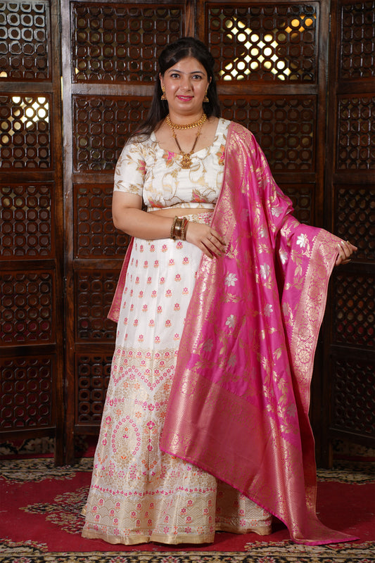 White Lehenga