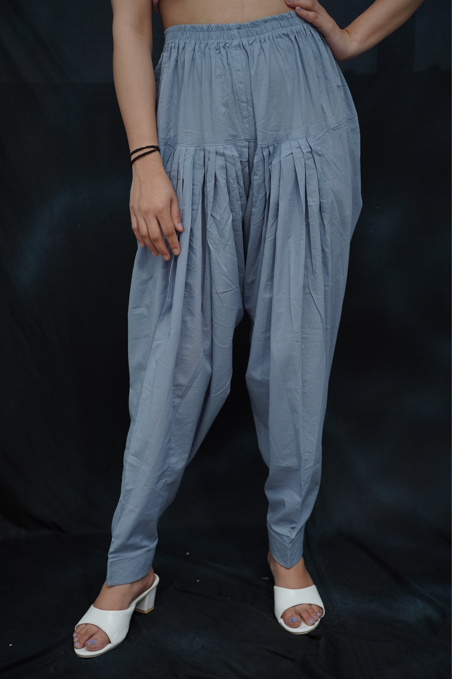 Grey Cotton Patiala Salwar