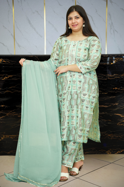 Mint Green Modal Suit Set