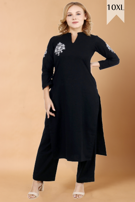 Black Pashmina Woollen Kurta