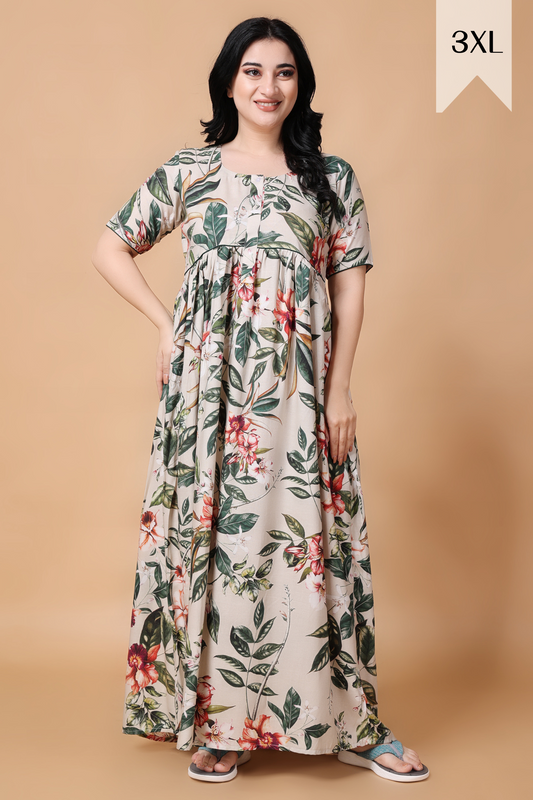 Tropical Garden Rayon Night Gown