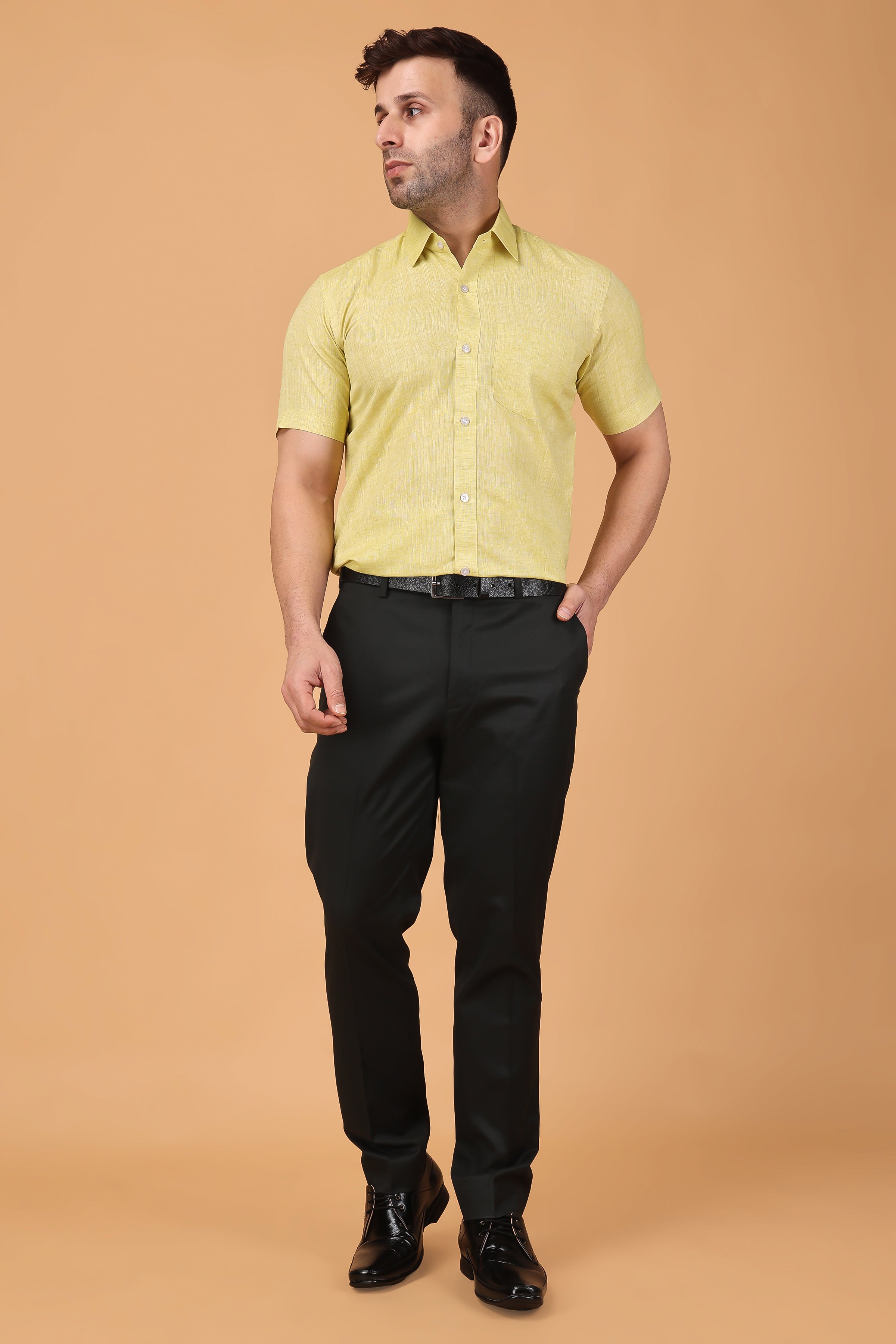 VeBNoR Men Solid Casual Yellow Shirt - Buy VeBNoR Men Solid Casual Yellow  Shirt Online at Best Prices in India | Flipkart.com