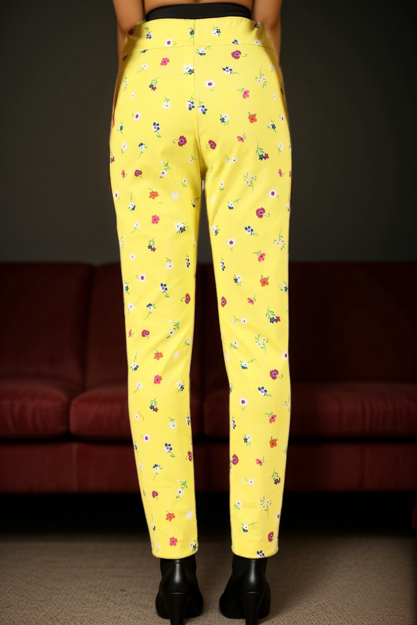 Lemon Printed Lycra Pant