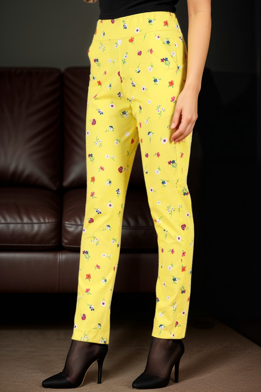 Lemon Printed Lycra Pant