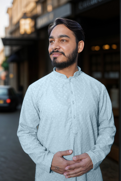 Light Blue Embroidered Kurta Pajama