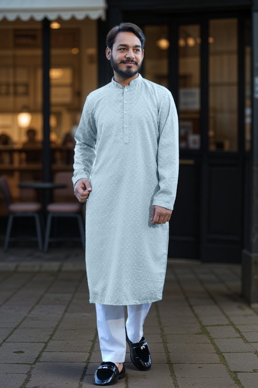 Light Blue Embroidered Kurta Pajama