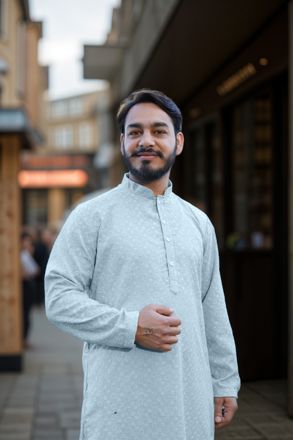 Light Blue Embroidered Kurta Pajama