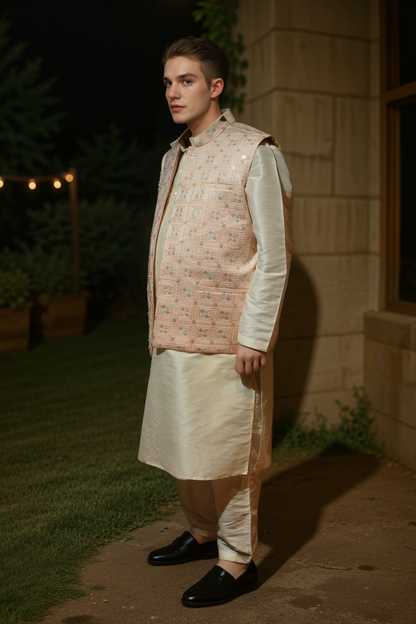 Blush Opulence Kurta Jacket Set