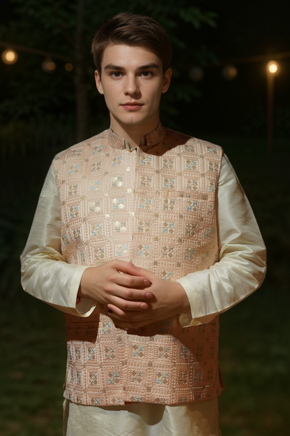 Blush Opulence Kurta Jacket Set