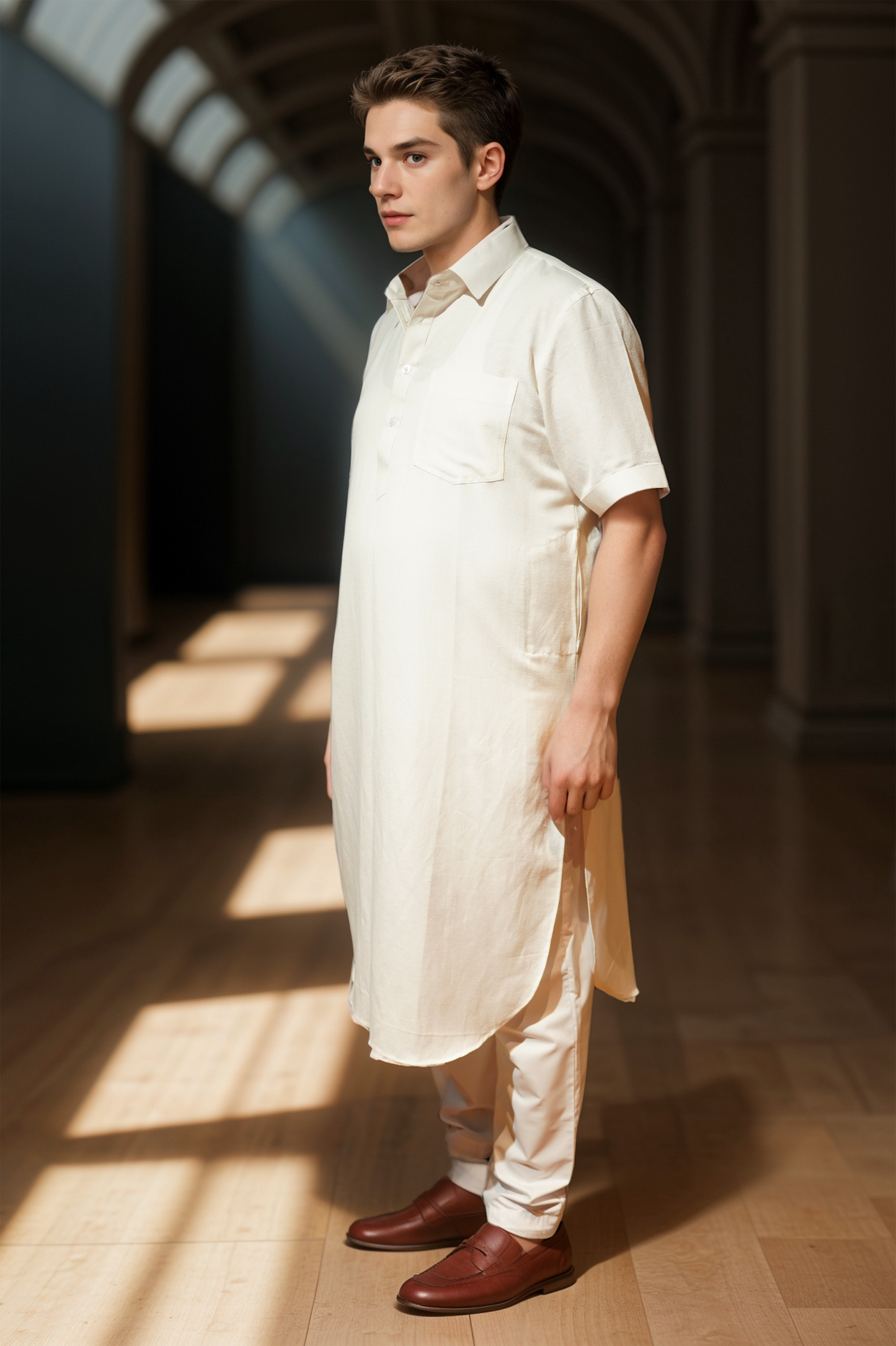 Crisp White Cotton Kurta Pajama