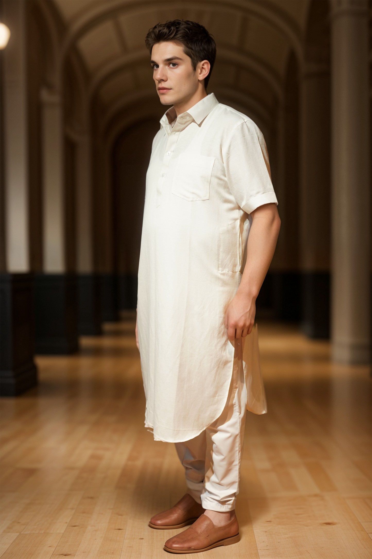 Crisp White Cotton Kurta Pajama