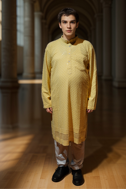 Golden Aura Sequined Kurta Pajama