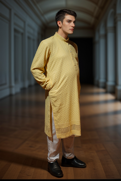 Golden Aura Sequined Kurta Pajama