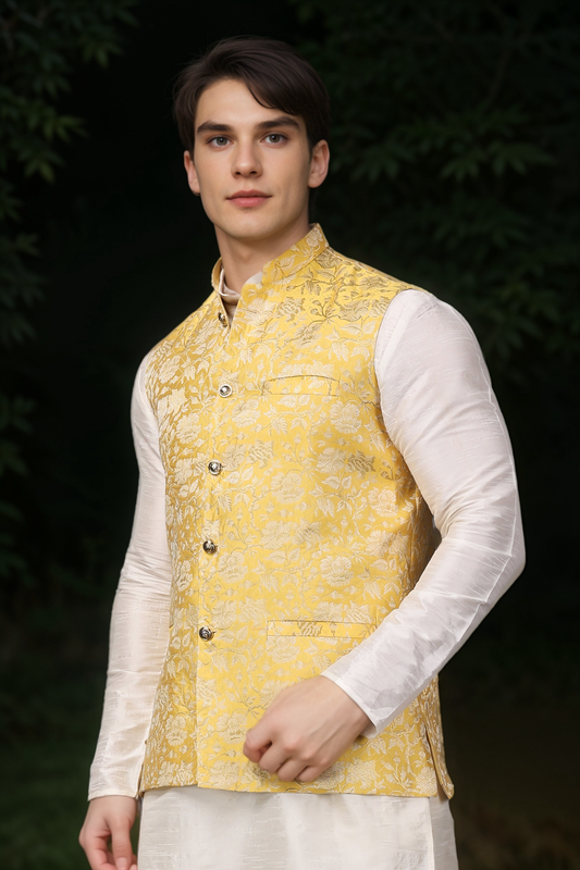 Haldi Yellow Brocade Vasket