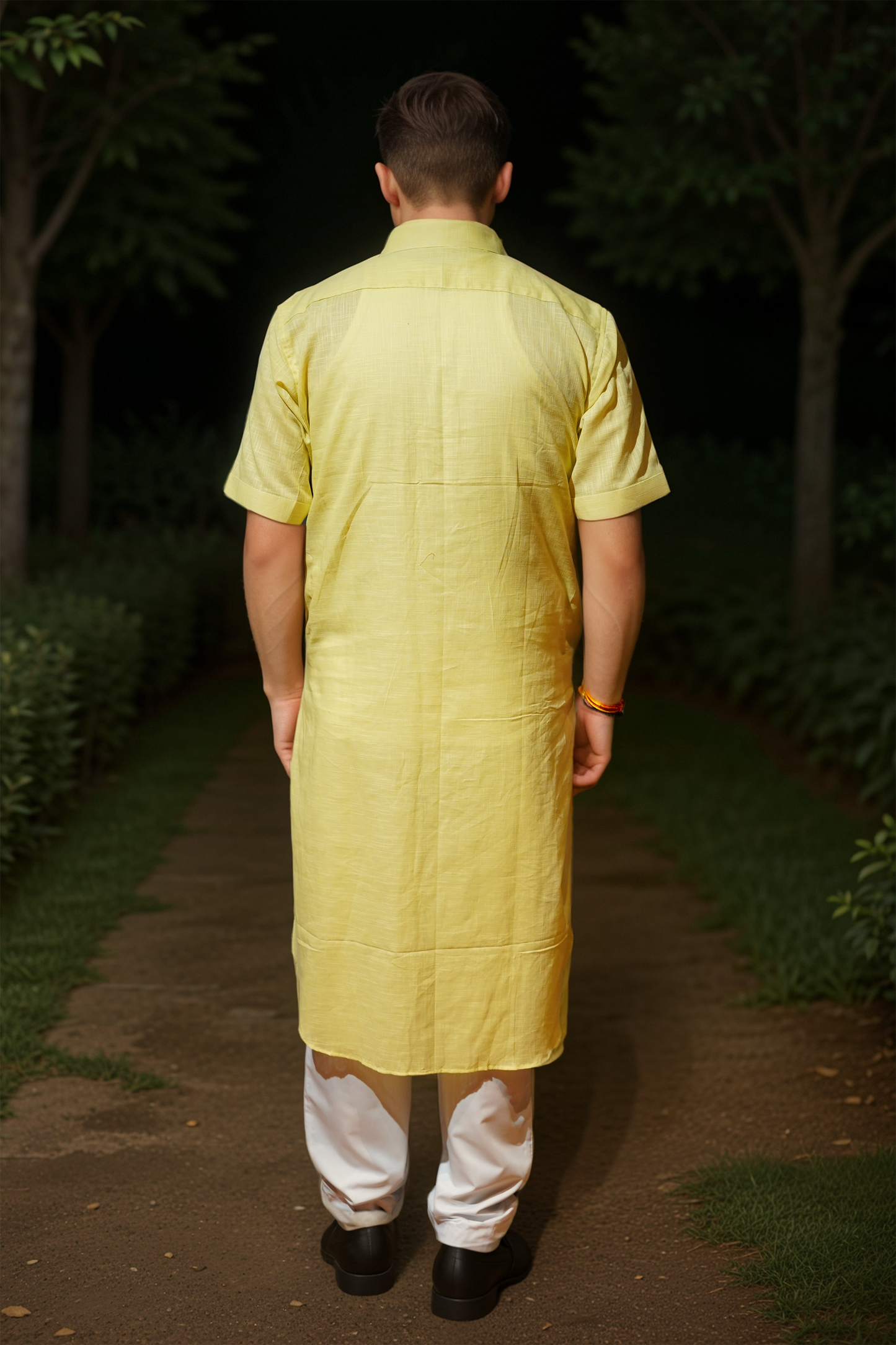 Zesty Lemon Textured Kurta Pajama