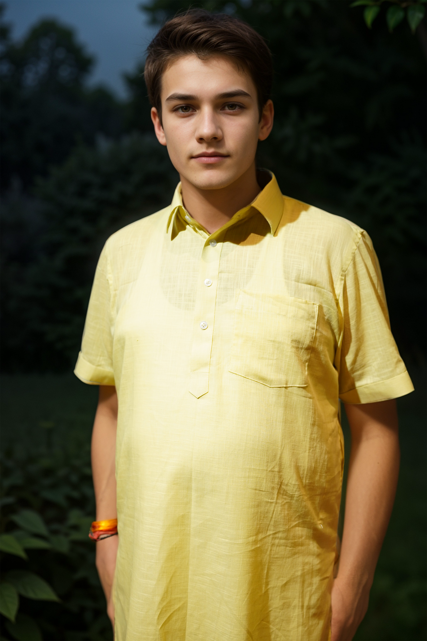 Zesty Lemon Textured Kurta Pajama