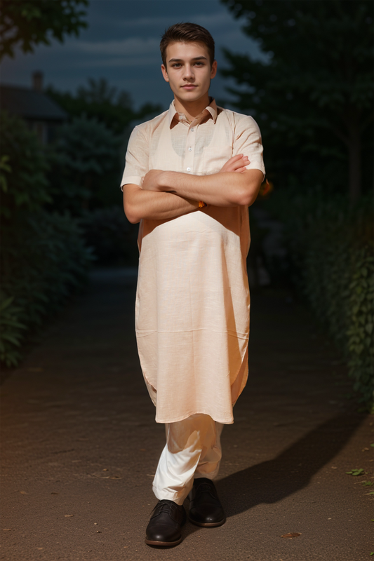 Blush Breeze Textured Kurta Pajama